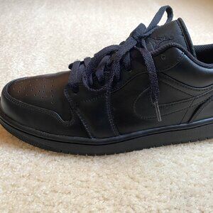 Nike Men's Size 10 Low Top Air Jordan 1 - All Black